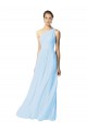Light Sky Blue A-Line One Shoulder Long Bridesmaid Dress York