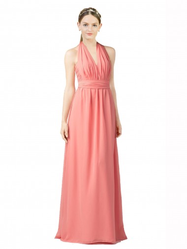 Watermelon A-Line Sweetheart Long Bridesmaid Dress York