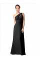 Black A-Line One Shoulder Long Bridesmaid Dress York
