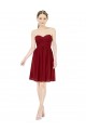 Burgundy A-Line Sweetheart Knee Length Bridesmaid Dress York