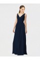 Dark Navy A-Line V-Neck Long Bridesmaid Dresses / Formal Dresses York