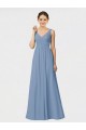 Dusty Blue A-Line Sweetheart Long Bridesmaid Gown York
