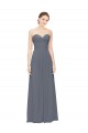 Slate Grey A-Line Sweetheart Long Bridesmaid Dress York