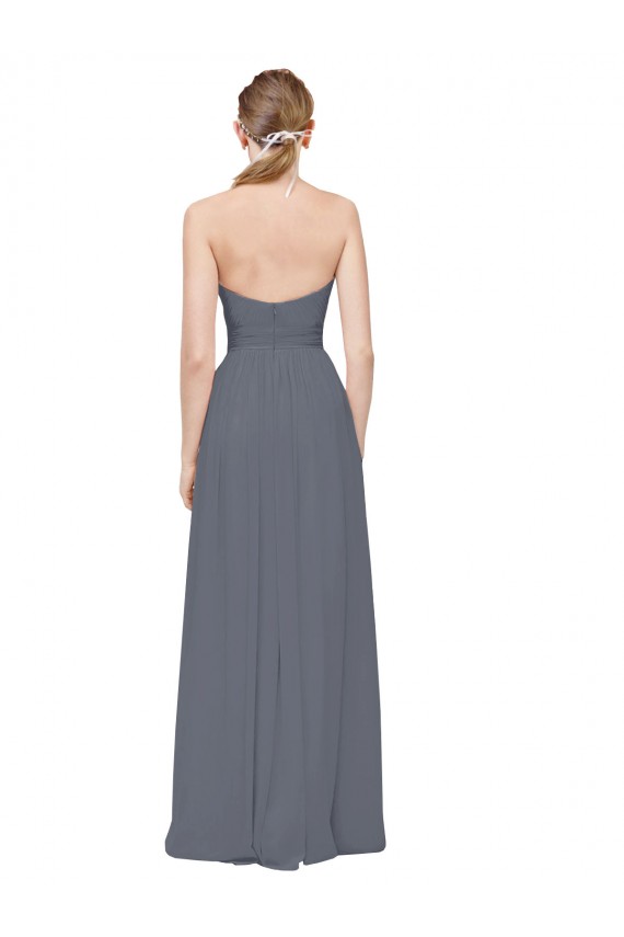 Slate Grey A-Line Sweetheart Long Bridesmaid Dress York