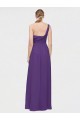 Plum Purple A-Line V-Neck Long High Low Bridesmaid Dress York