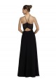Keyhole Back Black A-Line Halter Neck Long Bridesmaid Gown York
