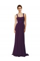 Grape A-Line Spaghetti Straps Sweep Train Bridesmaid Dress York