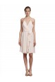 Cream Pink A-Line V-Neck Knee Length Bridesmaid Dress York