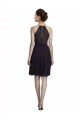 Grape A-Line High Neck Knee Length Bridesmaid Dress York