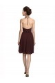 Burgundy Gold A-Line Halter Neck Knee Length Bridesmaid Dress York