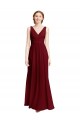 Burgundy A-Line V-Neck Long Bridesmaid Dress / Evening Gowns York