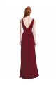 Burgundy A-Line V-Neck Long Bridesmaid Dress / Evening Gowns York