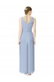 Periwinkle A-Line V-Neck Long Bridesmaid Dress York