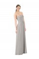 Oyster Silver A-Line Strapless Long Bridesmaid Dress York