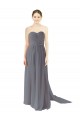 Open Back Slate Grey A-Line Sweetheart Long Bridesmaid Dress / Evening Dress York