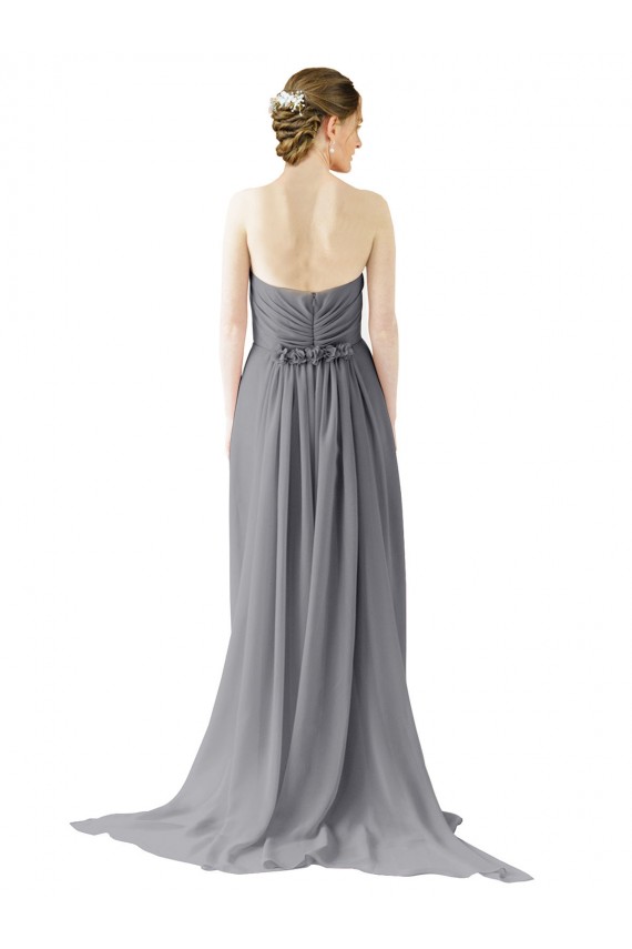 Open Back Slate Grey A-Line Sweetheart Long Bridesmaid Dress / Evening Dress York