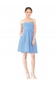 Open Back Periwinkle A-Line Strapless Knee Length Bridesmaid Dress York