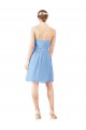 Open Back Periwinkle A-Line Strapless Knee Length Bridesmaid Dress York