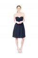 Open Back Dark Navy A-Line Sweetheart Knee Length Bridesmaid Dress York