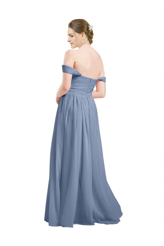 Open Back Dusty Blue A-Line Sweetheart Long Formal Dress / Bridesmaid Dress York