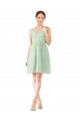 Sage A-Line V-Neck Knee Length Bridesmaid Dress York
