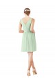 Sage A-Line V-Neck Knee Length Bridesmaid Dress York