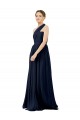 Dark Navy A-Line One Shoulder Long Bridal Party Dress / Evening Dress York