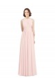 Keyhole Back Pink A-Line Halter Neck Long Bridesmaid Dress York