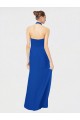 Low Back Royal Blue A-Line Halter Neck Long Floor Length Bridesmaid Dress York