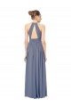 Keyhole Back Royal Blue A-Line Halter Neck Long Bridesmaid Dress / Evening Dress York