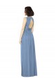 Keyhole Back Dusty Blue A-Line Bateau Neck Long Bridesmaid Dress York