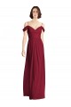 Burgundy A-Line V-Neck Long Bridesmaid Dresses York