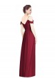 Burgundy A-Line V-Neck Long Bridesmaid Dresses York