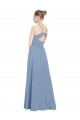 V-Back Dusty Blue A-Line V-Neck Long Evening Dress / Bridesmaid Dress York