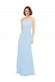 Light Sky Blue A-Line Halter Neck Long Wedding Party Dress York