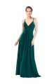 Keyhole Back Hunter A-Line V-Neck Long Bridesmaid Dress / Evening Dress York