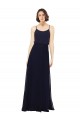 Dark Navy Sheath Scoop Neck Long Bridal Party Dress York