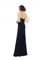 Dark Navy Sheath Scoop Neck Long Bridal Party Dress York