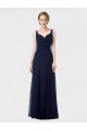 Low Back Dark Navy A-Line Sweetheart Sleeveless Long Bridesmaid Dress York