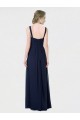 Low Back Dark Navy A-Line Sweetheart Sleeveless Long Bridesmaid Dress York