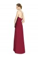 Open Back Burgundy A-Line V-Neck Long High Low Bridesmaid Dress York