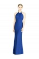 Open Back Royal Blue Trumpet High Neck Long Bridesmaid Dress York