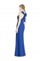 Open Back Royal Blue Trumpet High Neck Long Bridesmaid Dress York