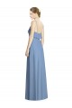 Open Back Dusty Blue A-Line V-Neck Long Bridesmaid Dresses York