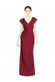 V-Back Burgundy Trumpet V-Neck Long Bridesmaid Dress York