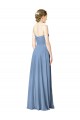 Low Back Dusty Blue A-Line Strapless Long Wedding Party Dress York