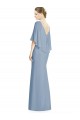 Dusty Blue Trumpet V-Neck Long Bridesmaid Dress York