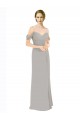 Low Back Silver A-Line Sweetheart Cold Shoulder Long Bridesmaid Dress York