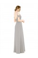 Low Back Silver A-Line Sweetheart Cold Shoulder Long Bridesmaid Dress York