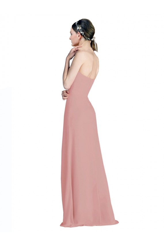 Low Back Dusty Pink A-Line Sweetheart Long Bridesmaid Dress / Formal Dress York